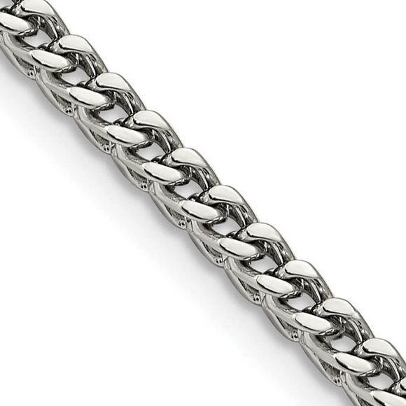 4mm Stainless Steel Franco Chain Necklace, 24 Inch - Picture 1 of 5